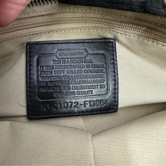 COACH Hampton F13084 Braided Trim Tassle Black Pebble Leather Handbag - Picture 11 of 13